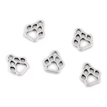   Fityegő tappancs kutyáknak 11x13 mm - platina (50 db-os csomagolás)