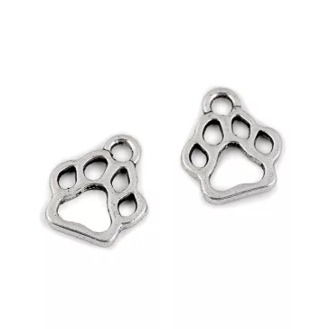   Fityegő tappancs kutyáknak 11x13 mm - platina (100 db-os csomagolás)