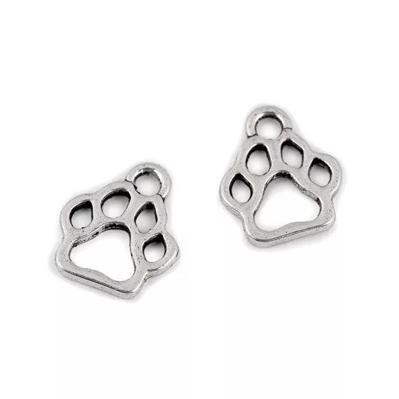 Fityegő tappancs kutyáknak 11x13 mm - platina (100 db-os csomagolás) Fityegő tappancs kutyáknak 11x13 mm - platina (100 db-os csomagolás)