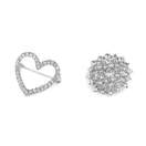 Bross csiszolt kövekkel szív, virág - 1 crystal szív (2 db-os csomagolás) Bross csiszolt kövekkel szív, virág - 1 crystal szív (2 db-os csomagolás)