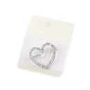 Bross csiszolt kövekkel szív, virág - 1 crystal szív (1 db-os csomagolás)