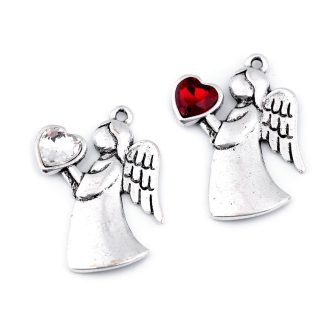 Medál angyal szívvel 24x36 mm