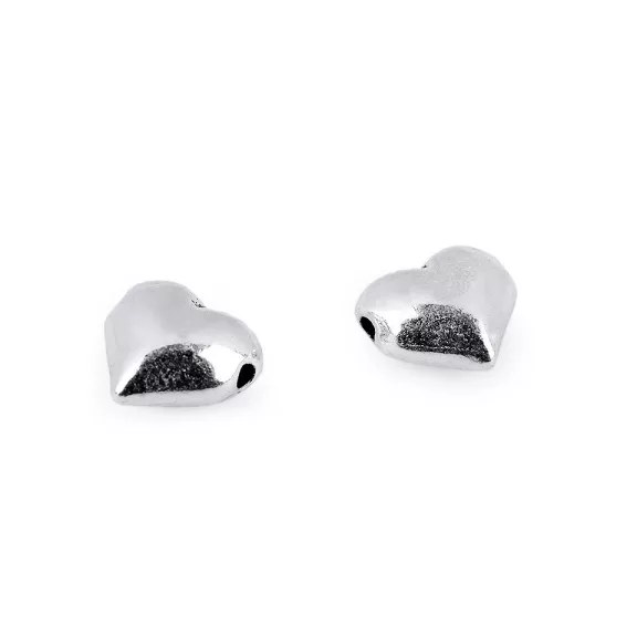 Fém gyöngy szív 8x8 mm - 1 ezüst (100 db-os csomagolás) Fém gyöngy szív 8x8 mm - 1 ezüst (100 db-os csomagolás)