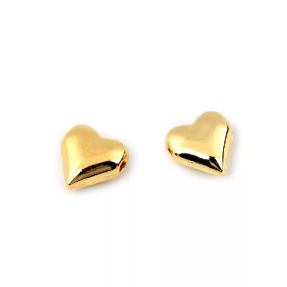 Fém gyöngy szív 8x8 mm - 2 arany (100 db-os csomagolás) Fém gyöngy szív 8x8 mm - 2 arany (100 db-os csomagolás)