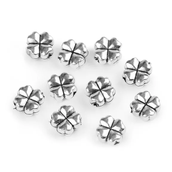 Fém dísz négyágú lóhere 8x8 mm - 2 ezüst (40 db-os csomagolás) Fém dísz négyágú lóhere 8x8 mm - 2 ezüst (40 db-os csomagolás)