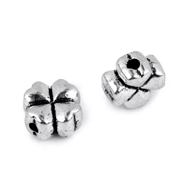   Fém dísz négyágú lóhere 8x8 mm - 2 ezüst (200 db-os csomagolás)