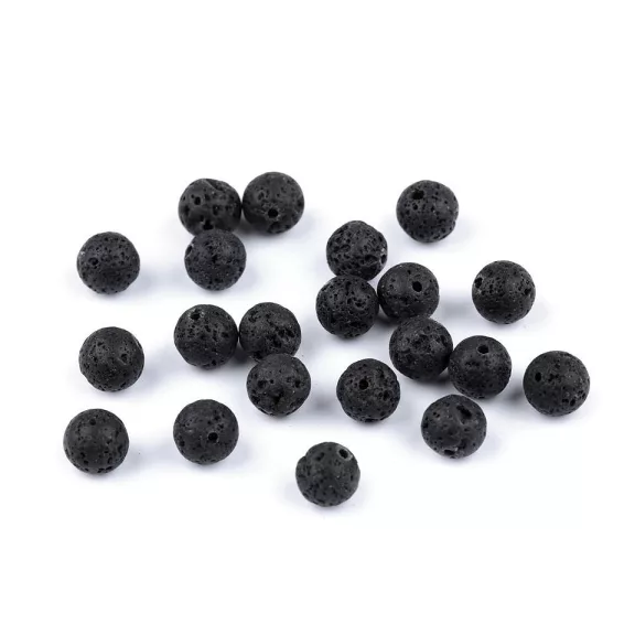 Természetes láva, ásványgyöngyök Ø8 mm - fekete kávé (11 db-os csomagolás) Természetes láva, ásványgyöngyök Ø8 mm - fekete kávé (11 db-os csomagolás)