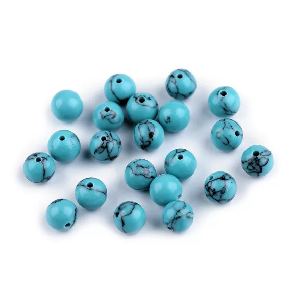 Tyrkenit ásványgyöngy, szintetikus Ø8 mm - 1 tyrkenit (10 db-os csomagolás) Tyrkenit ásványgyöngy, szintetikus Ø8 mm - 1 tyrkenit (10 db-os csomagolás)