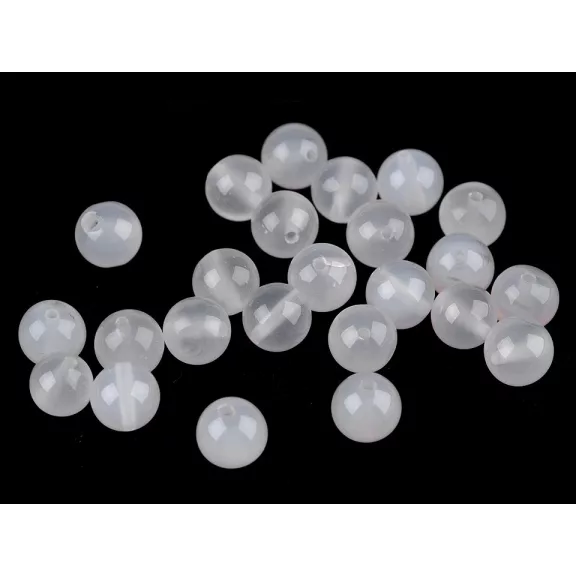 Fehér Achát, ásványgyöngy Ø6 mm - fehér achát (62 db-os csomagolás) Fehér Achát, ásványgyöngy Ø6 mm - fehér achát (62 db-os csomagolás)