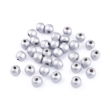   Fa gyöngyök fémes Ø10 mm - 1 ezüst (100 g-os csomagolás)