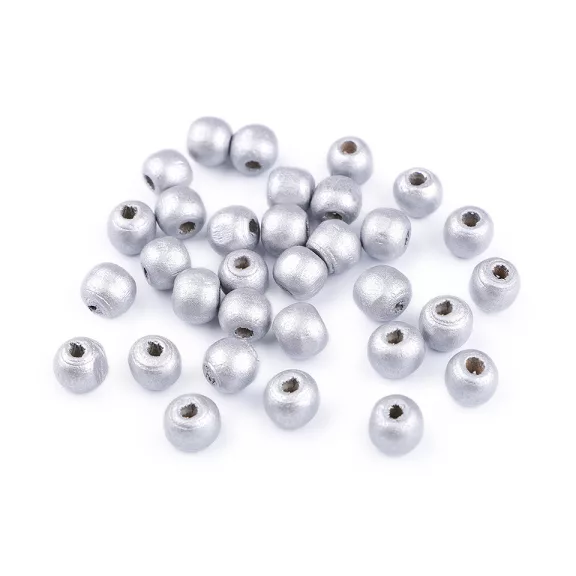 Fa gyöngyök fémes Ø10 mm - 1 ezüst (500 g-os csomagolás) Fa gyöngyök fémes Ø10 mm - 1 ezüst (500 g-os csomagolás)