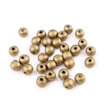   Fa gyöngyök fémes Ø10 mm - 2 arany (100 g-os csomagolás)