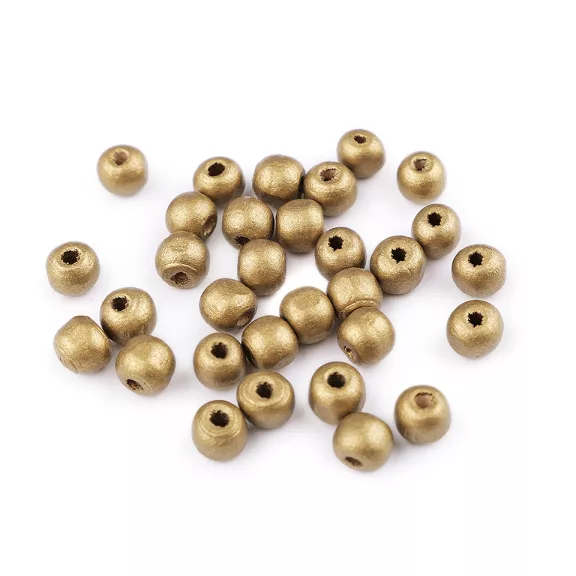 Fa gyöngyök fémes Ø10 mm - 2 arany (500 g-os csomagolás) Fa gyöngyök fémes Ø10 mm - 2 arany (500 g-os csomagolás)