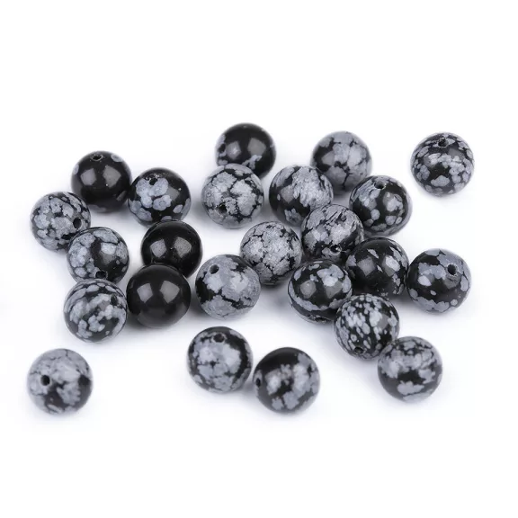 Obsidián hópelyhes ásványgyöngy Ø8 mm - obszidián pelyhes (11 db-os csomagolás) Obsidián hópelyhes ásványgyöngy Ø8 mm - obszidián pelyhes (11 db-os csomagolás)