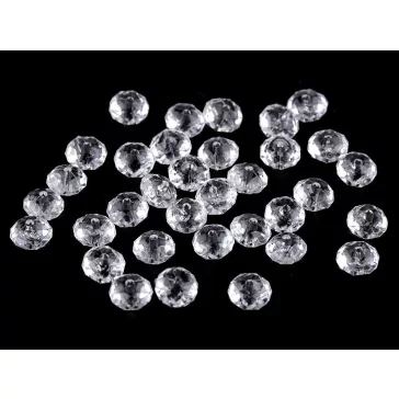   Műanyag / akryl csiszolt gyöngyök 5x8 mm - 1 Transparent (100 g-os csomagolás)