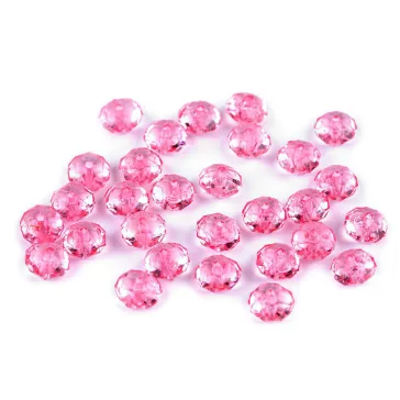   Műanyag / akryl csiszolt gyöngyök 5x8 mm - 1 Transparent (100 g-os csomagolás)