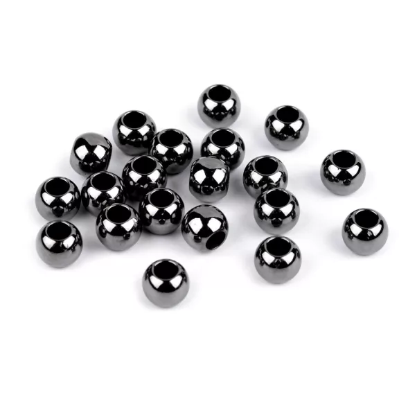 Műanyag gyöngyök Metalic nagy lyukkal 8x10 mm - 4 antracit (20 db-os csomagolás) Műanyag gyöngyök Metalic nagy lyukkal 8x10 mm - 4 antracit (20 db-os csomagolás)
