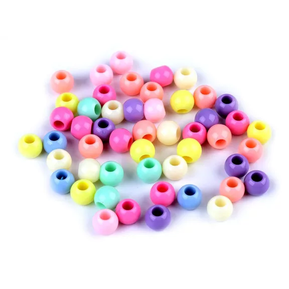 Műanyag gyöngyök nagy lyukkal 8x10 mm pasztel készlet - mix (1150 db-os csomagolás) Műanyag gyöngyök nagy lyukkal 8x10 mm pasztel készlet - mix (1150 db-os csomagolás)