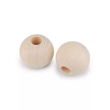   Festetlen fa gyöngyök Ø25 mm - természetes világos (100 db-os csomagolás)