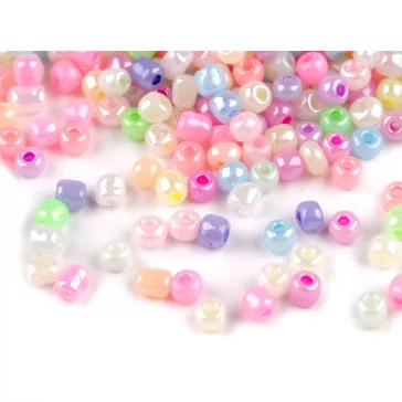   Kásagyöngy 6/0 - 4,5 mm gyöngyházas, nem átlátszó - 141M multicolor (450 g-os csomagolás)