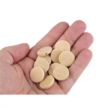  Nem lakkozott fa gyöngyök Ø20 mm - természetes világos (200 db-os csomagolás)