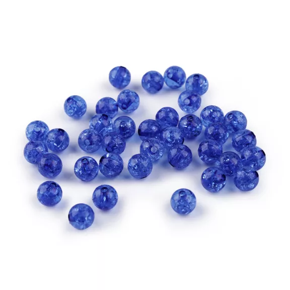 Műanyag gyöngyök repedezett Ø8 mm - 2 (13) királykék (300 g-os csomagolás) Műanyag gyöngyök repedezett Ø8 mm - 2 (13) királykék (300 g-os csomagolás)