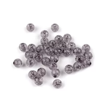   Műanyag gyöngyök repedezett Ø8 mm - 15 (2) szürke (300 g-os csomagolás)