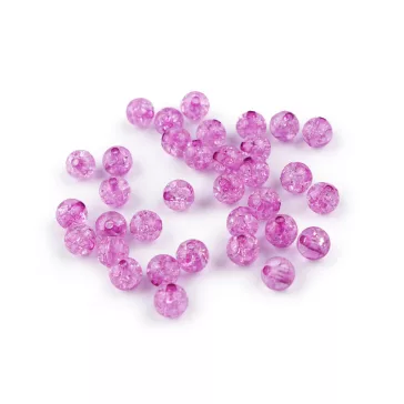   Műanyag gyöngyök repedezett Ø8 mm - 22 (25) levendulalila (300 g-os csomagolás)