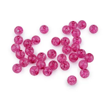   Műanyag gyöngyök repedezett Ø8 mm - 23 (8) pink (300 g-os csomagolás)
