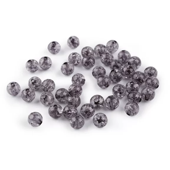 Műanyag gyöngyök repedezett Ø8 mm - 24 (22) antracit (30 g-os csomagolás) Műanyag gyöngyök repedezett Ø8 mm - 24 (22) antracit (30 g-os csomagolás)