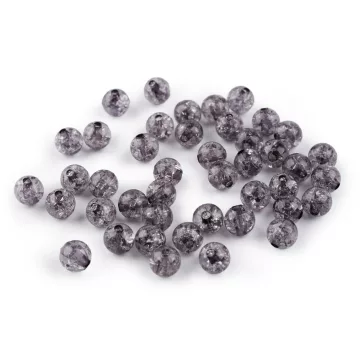   Műanyag gyöngyök repedezett Ø8 mm - 24 (22) antracit (300 g-os csomagolás)