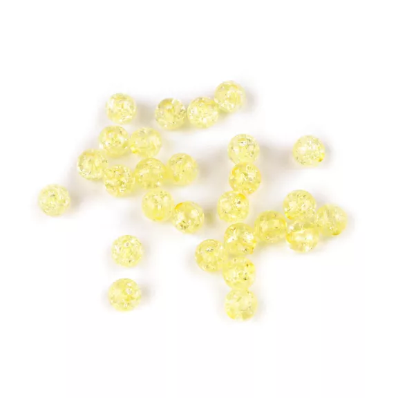 Műanyag gyöngyök repedezett Ø8 mm - 30 sárga (30 g-os csomagolás) Műanyag gyöngyök repedezett Ø8 mm - 30 sárga (30 g-os csomagolás)
