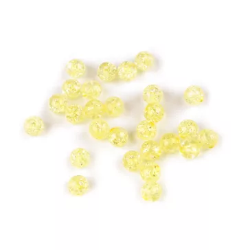   Műanyag gyöngyök repedezett Ø8 mm - 30 sárga (300 g-os csomagolás)