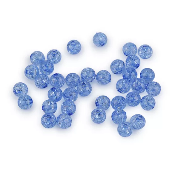 Műanyag gyöngyök repedezett Ø8 mm - 33 (31) világoskék (30 g-os csomagolás) Műanyag gyöngyök repedezett Ø8 mm - 33 (31) világoskék (30 g-os csomagolás)