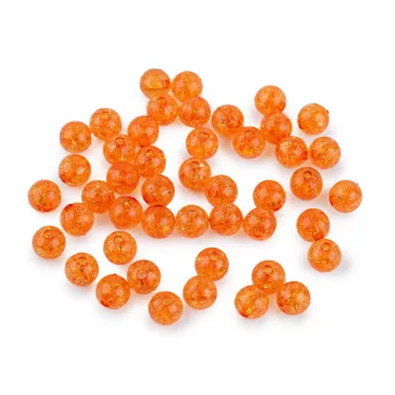   Műanyag gyöngyök repedezett Ø8 mm - 31 (15) narancssárga (300 g-os csomagolás)