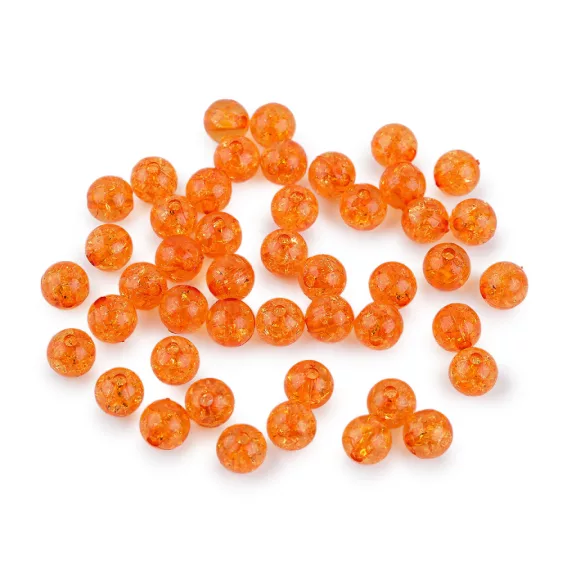 Műanyag gyöngyök repedezett Ø8 mm - 31 (15) narancssárga (300 g-os csomagolás) Műanyag gyöngyök repedezett Ø8 mm - 31 (15) narancssárga (300 g-os csomagolás)