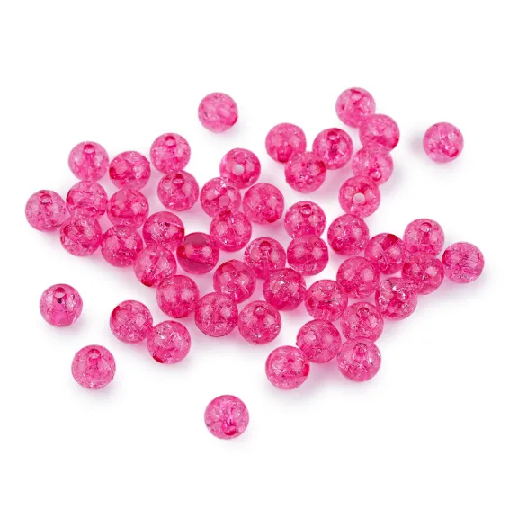 Műanyag gyöngyök repedezett Ø8 mm - 34 (35) fukszia (pink) (30 g-os csomagolás) Műanyag gyöngyök repedezett Ø8 mm - 34 (35) fukszia (pink) (30 g-os csomagolás)