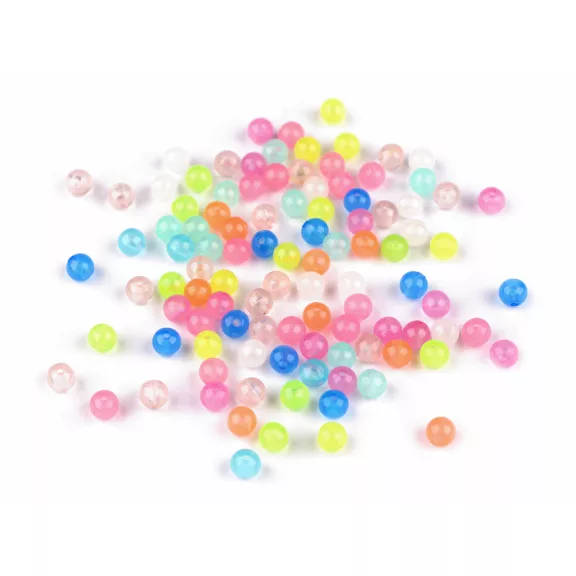 Műanyag gyöngy sötétben világító Ø6 mm - mix (500 g-os csomagolás) Műanyag gyöngy sötétben világító Ø6 mm - mix (500 g-os csomagolás)