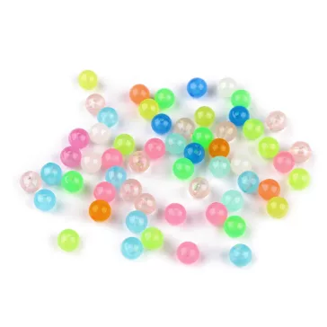  Műanyag gyöngy sötétben világító Ø8 mm - mix (100 g-os csomagolás)