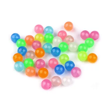  Műanyag gyöngy sötétben világító Ø10 mm - mix (100 g-os csomagolás)