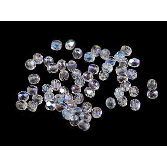 Csiszolt üveggyöngy tűzgyöngy 3 mm - 2 00030/28701 Transparent AB (5 g-os csomagolás) Csiszolt üveggyöngy tűzgyöngy 3 mm - 2 00030/28701 Transparent AB (5 g-os csomagolás)
