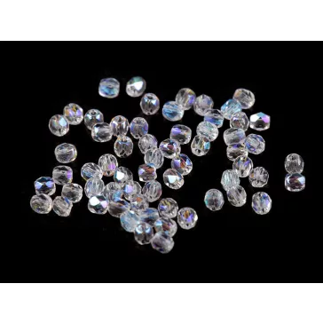   Csiszolt üveggyöngy tűzgyöngy 3 mm - 2 00030/28701 Transparent AB (50 g-os csomagolás)