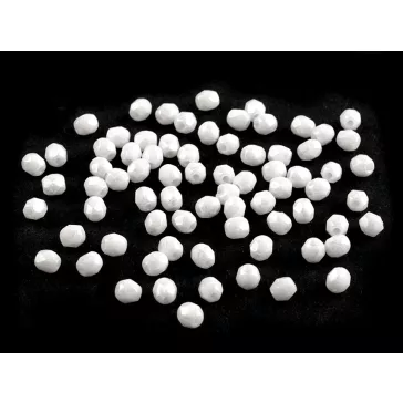   Csiszolt üveggyöngy tűzgyöngy 3 mm - 10 03000/14400 tejfehér (50 g-os csomagolás)