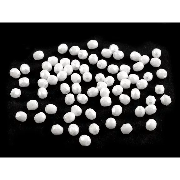Csiszolt üveggyöngy tűzgyöngy 3 mm - 10 03000/14400 tejfehér (50 g-os csomagolás) Csiszolt üveggyöngy tűzgyöngy 3 mm - 10 03000/14400 tejfehér (50 g-os csomagolás)