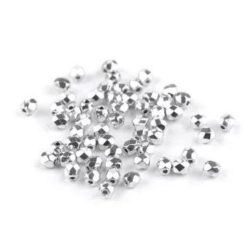   Csiszolt üveggyöngy tűzgyöngy 3 mm - 3 00030/27000 ezüst (25 g-os csomagolás)