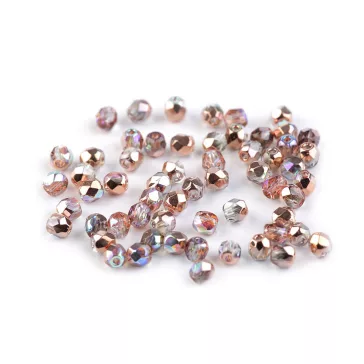   Csiszolt üveggyöngy tűzgyöngy 3 mm - 5 00030/98533 rézsárga (25 g-os csomagolás)