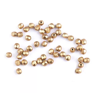   Csiszolt üveggyöngy tűzgyöngy 3 mm - 17 00030/01710 arany (25 g-os csomagolás)