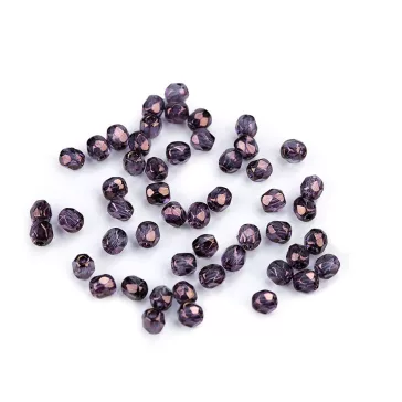   Csiszolt üveggyöngy tűzgyöngy 3 mm - 21 00030/15726 amarant (25 g-os csomagolás)