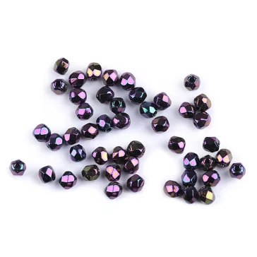   Csiszolt üveggyöngy tűzgyöngy 3 mm - 18 23980/21495 lila (25 g-os csomagolás)