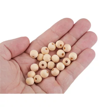   Nem lakozott fa gyöngy Ø10 mm - természetes világos (120 g-os csomagolás)